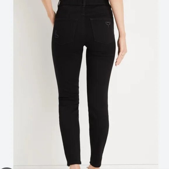 m jeans by maurices™ Black Cool Comfort Pull On Super High Rise Ripped Jegging S - Picture 2 of 10